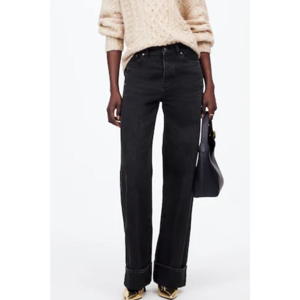 Madewell Black High-Rise Wide-Leg Jeans